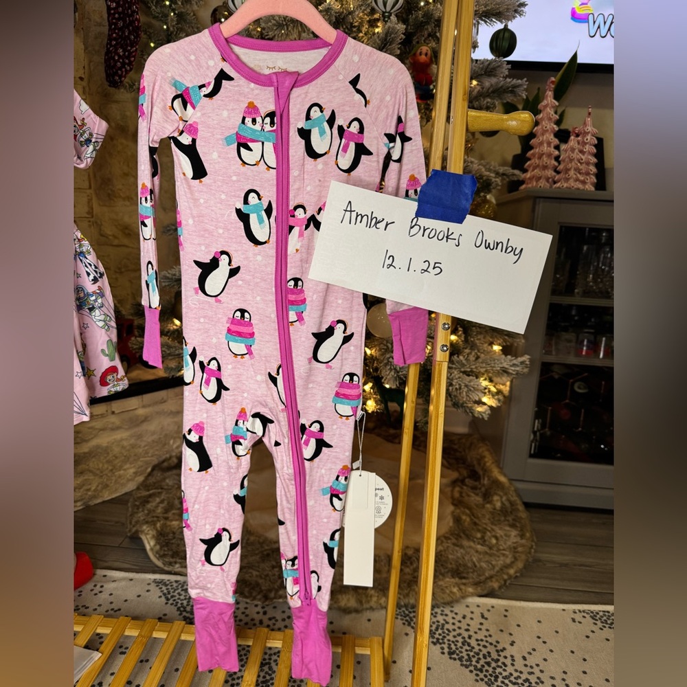 Little Sleepies Pink Penguin Party Zippy | Size 18-24months NWT